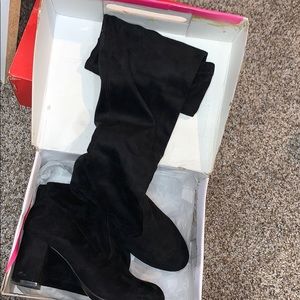 Black Thigh High Boots